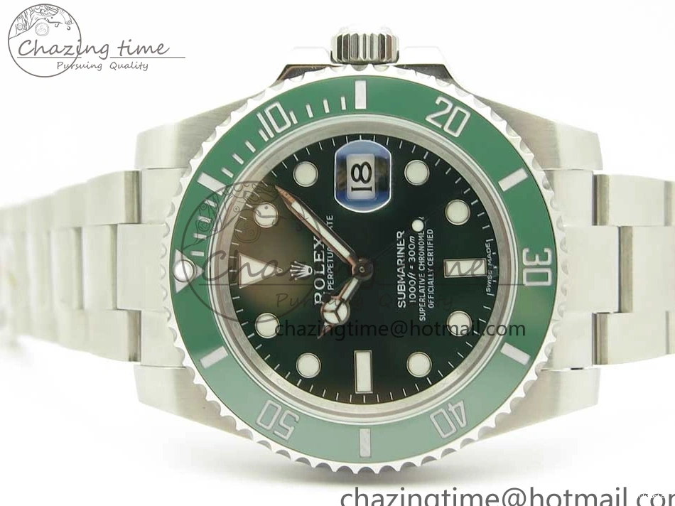 Best Green SA3135 904L on Ceramic V9F 116610 1:1 SS LV Edition Bracelet Submariner 0511